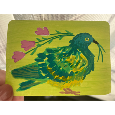 A gift for you: pigeon portrait- ACEO by Norah Mae aceo art card thumbnail 2