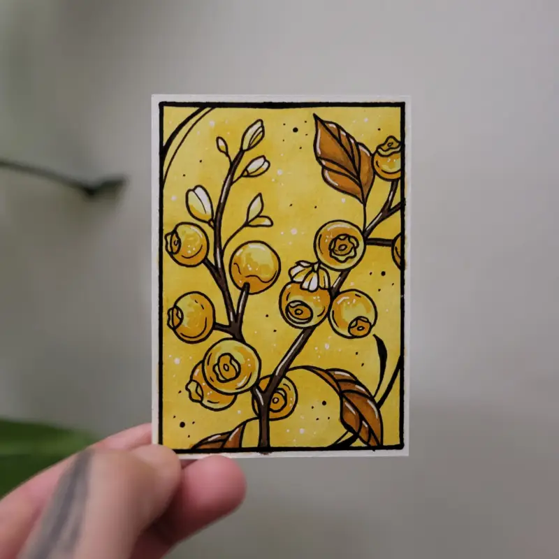 Golden Berries aceo art card