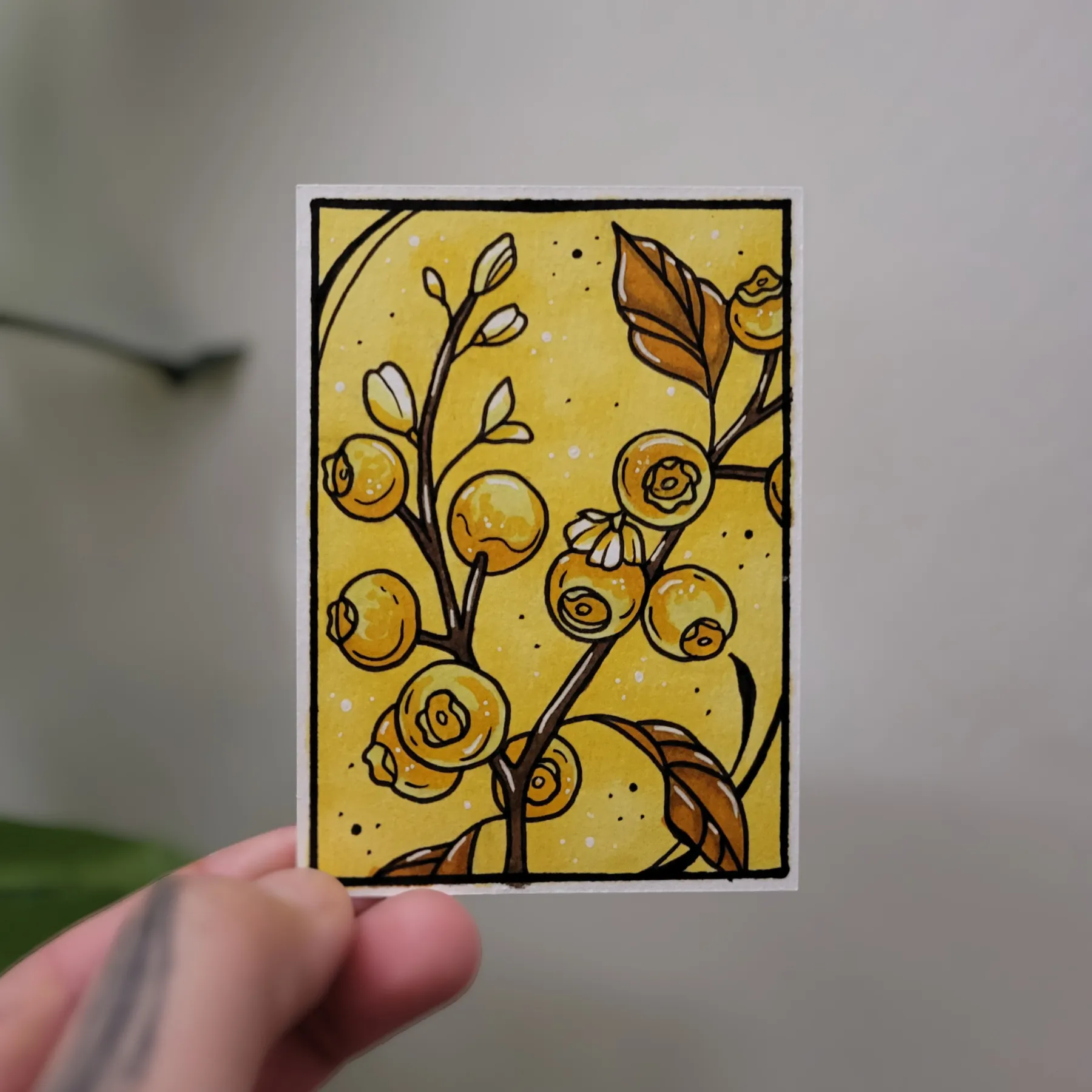 Golden Berries aceo art card