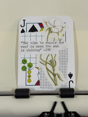 Floral JFK quote micro collage print by Mazerzine aceo art card thumbnail 1