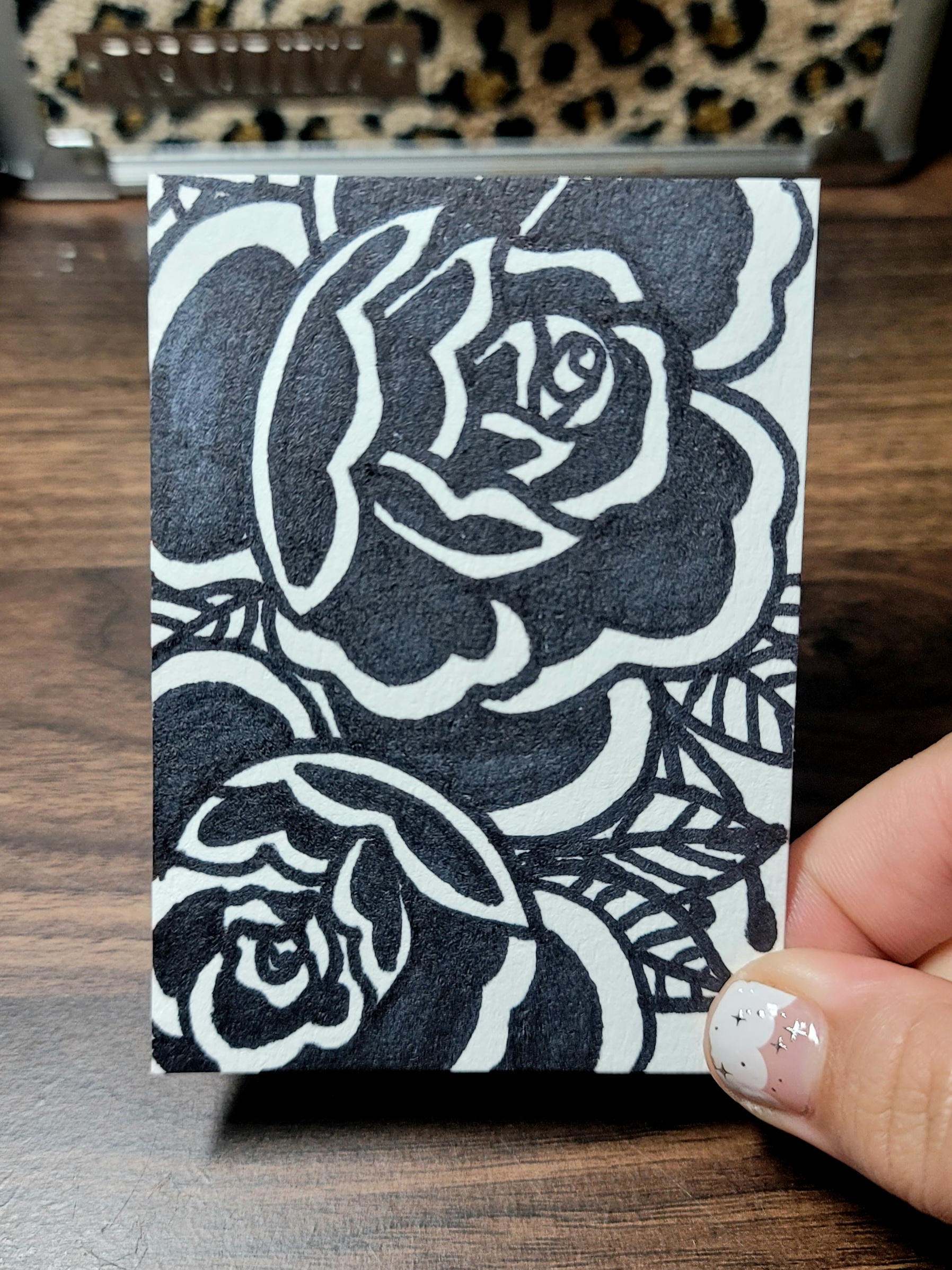 Black Rose aceo art card
