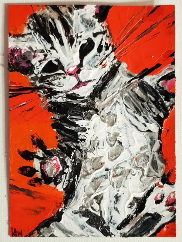 KUNG FU KITTEN aceo art card