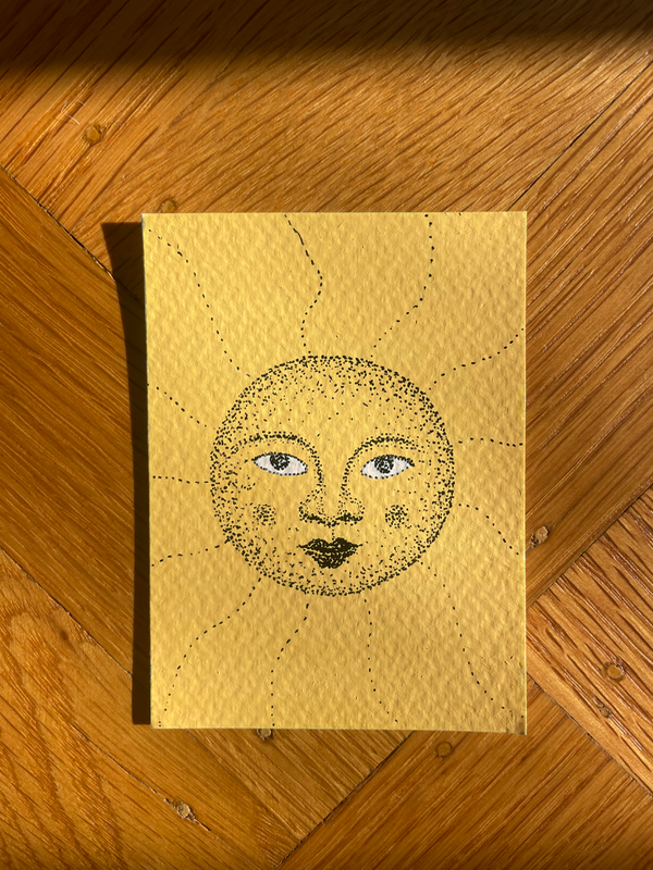 Ms. Sun Stipple aceo art card