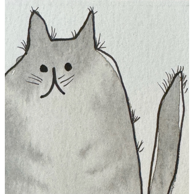 Smokey — Watercolor & Ink ACEO (Original) aceo art card thumbnail 2