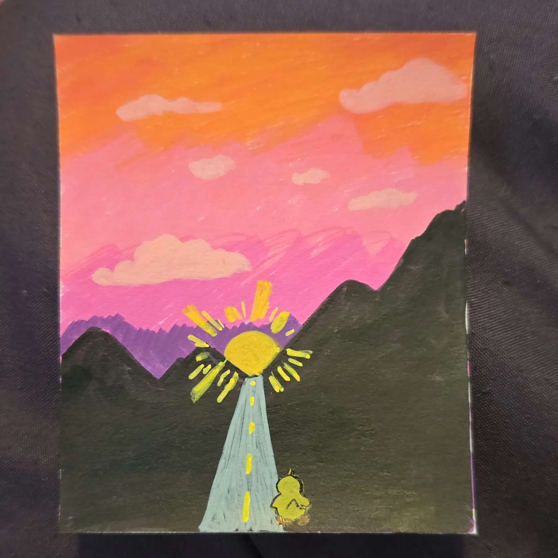 Sigh Duck into the Sunset aceo art card