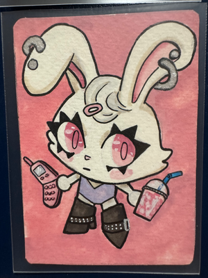 Just a Girl aceo art card thumbnail 1