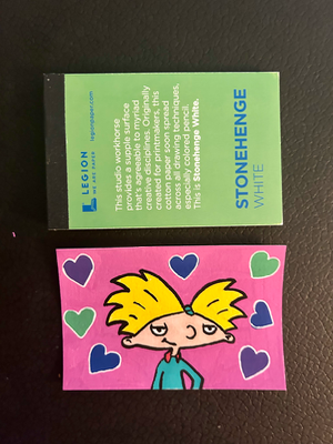 Original ACEO Card Art | Hey Arnold Art | Acrylic Medium aceo art card thumbnail 2