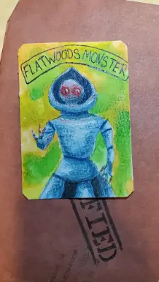 Flatwoods Monster cryptid informational package aceo art card thumbnail 2