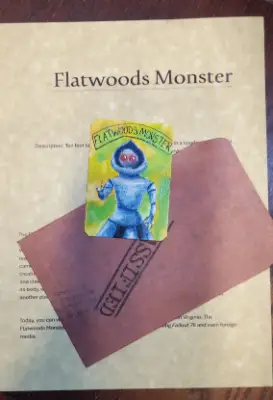 Flatwoods Monster cryptid informational package aceo art card thumbnail 1