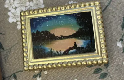 ACEO & Sticker 4-Pack: Desert Heat {Canyon Sunrise, Glowing Arch, Fire/Flames, Night-Sky Reflection} aceo art card thumbnail 4