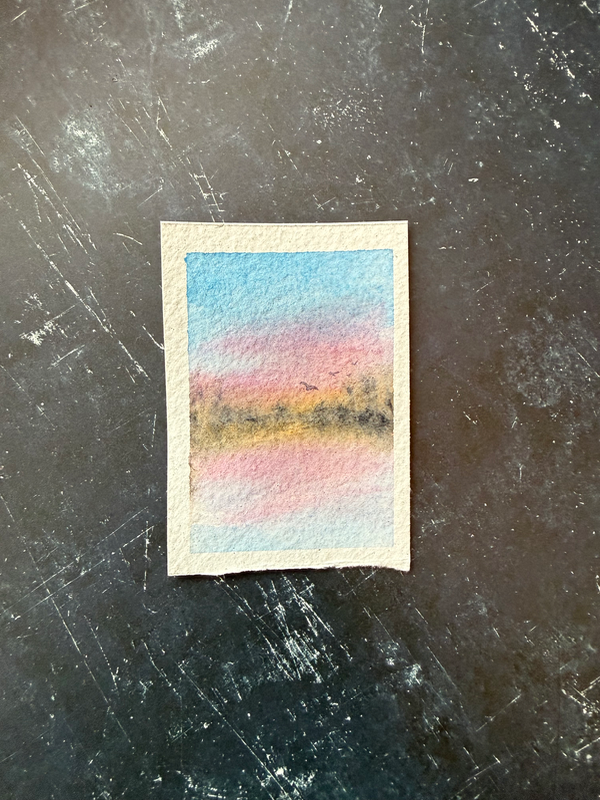 Sunset Marsh aceo art card