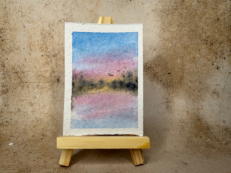 Sunset Marsh aceo art card