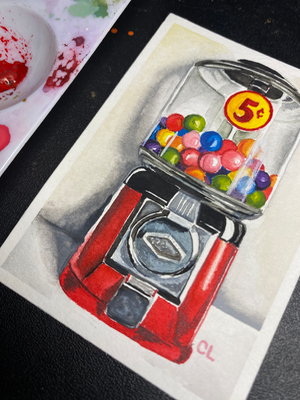 FIVE CENTS aceo art card thumbnail 2