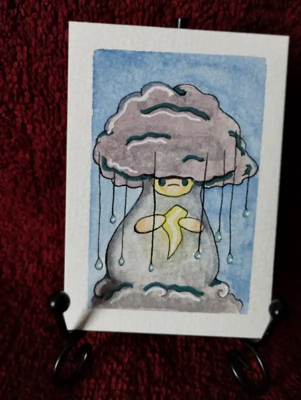 Storm Cloud Creature aceo art card