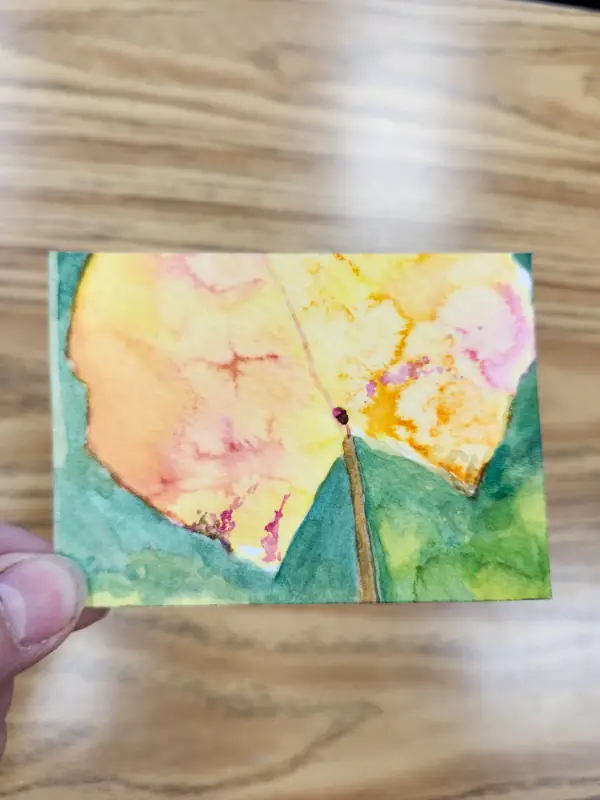Fall Lily Pad aceo art card