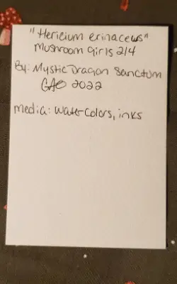Hericium erinaceus Mushroom Girls aceo art card thumbnail 2