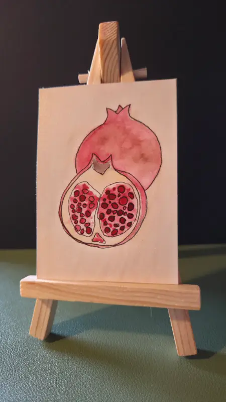 A little fruity: Pomegranate aceo art card
