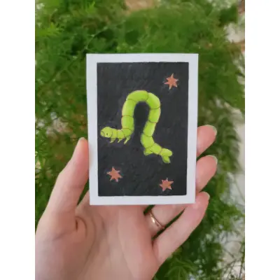 Inch Worm (Kevin) aceo art card thumbnail 1