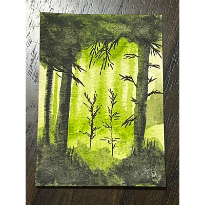 Deep in the Forest aceo art card thumbnail 1