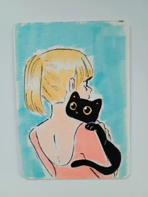 Two Best Friends aceo art card thumbnail 2