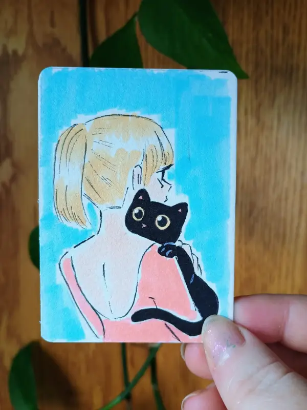 Two Best Friends aceo art card