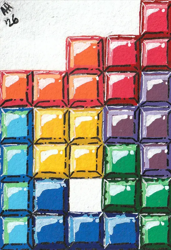 Tetris One aceo art card