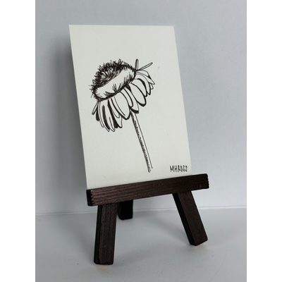 Wilting Daisy aceo art card thumbnail 1