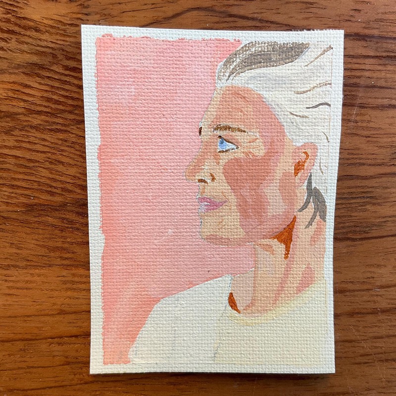 Aging with Beauty Female portrait aceo art card