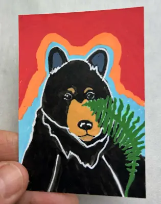 Twighlight Bear No. 5 aceo art card thumbnail 2