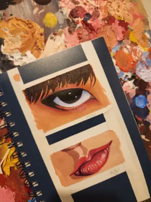 SpearB Eye Portrait aceo art card thumbnail 2