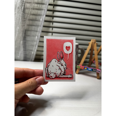 Albino aceo art card thumbnail 3
