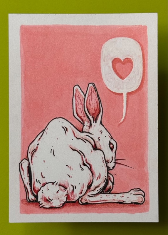 Albino aceo art card