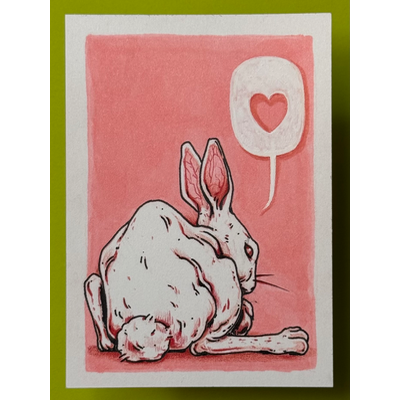 Albino aceo art card thumbnail 1