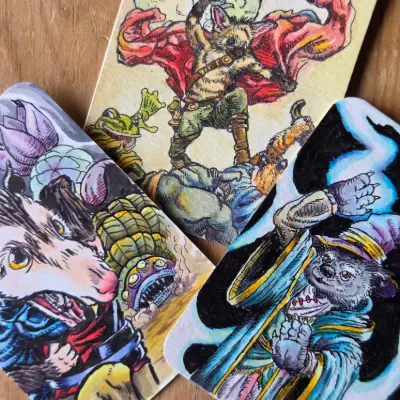 Animal adventurers! aceo art card thumbnail 2
