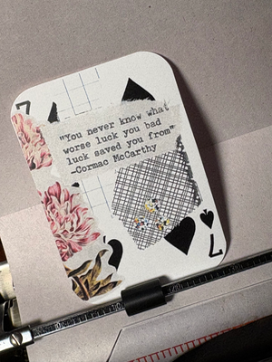 Flower Cormac McCarthy quote collage print by Mazerzine aceo art card thumbnail 2