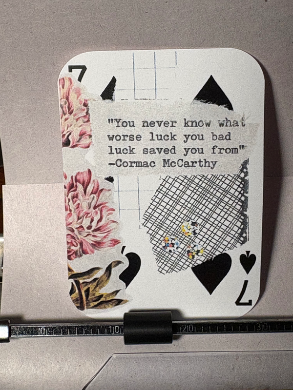Flower Cormac McCarthy quote collage print by Mazerzine aceo art card