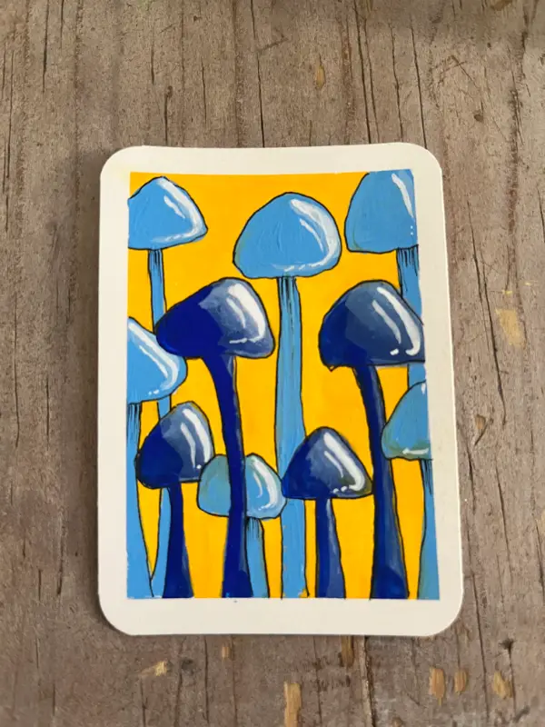 mushroom dreams aceo art card