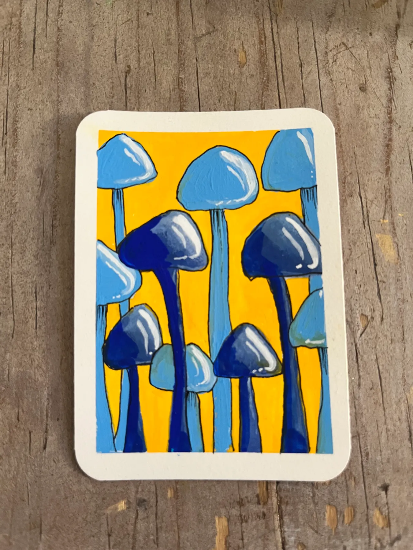 mushroom dreams aceo art card