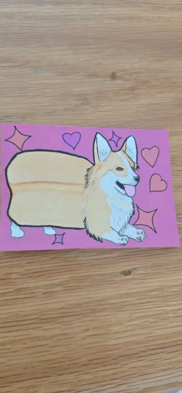 Corgi Loaf aceo art card
