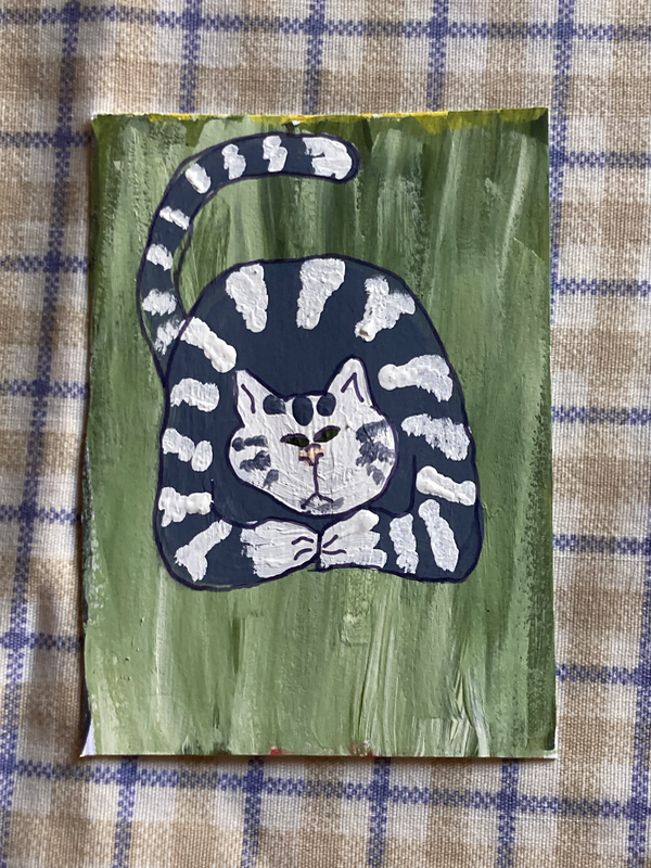 Series Cat One #8 aceo art card