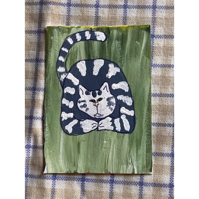 Series Cat One #8 aceo art card thumbnail 1