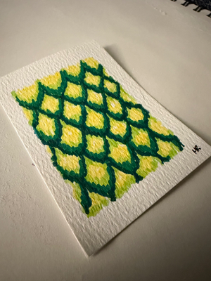 Lime Dragon Scales aceo art card thumbnail 2