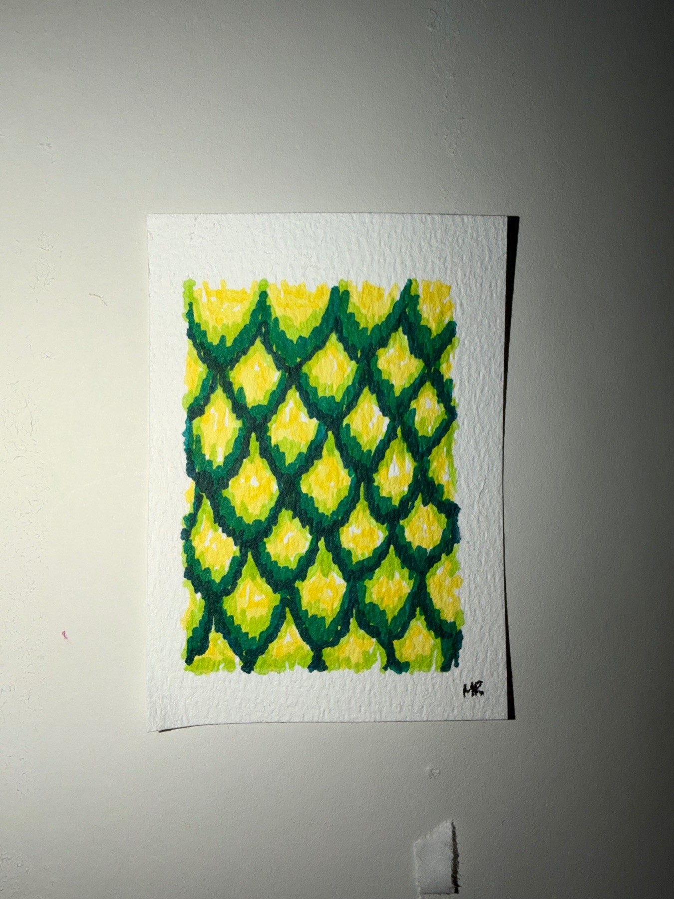 Lime Dragon Scales aceo art card