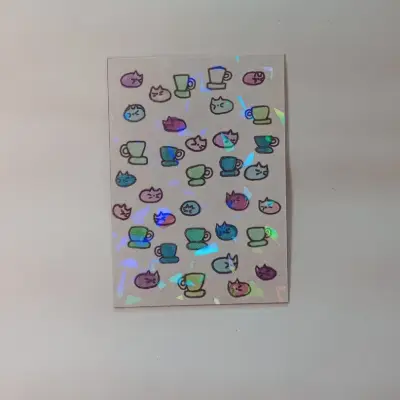 Cat Cafe aceo art card thumbnail 1