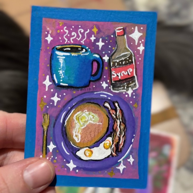 Mystical Breakfast aceo art card