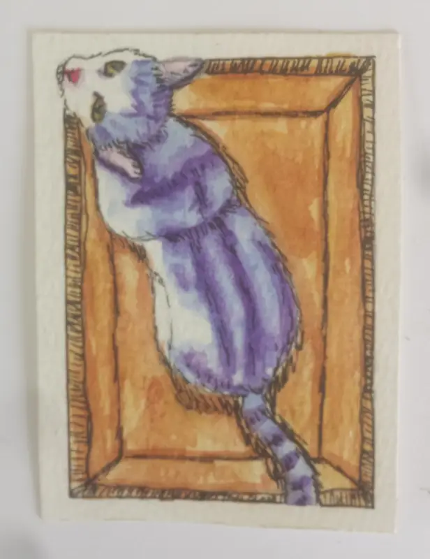 Cat in a Box 2/5 aceo art card