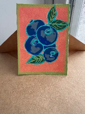 Blueberries I aceo art card thumbnail 1