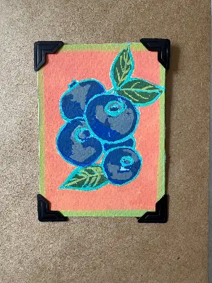 Blueberries I aceo art card thumbnail 2