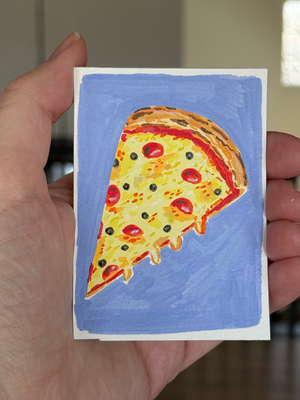 Pizza slice aceo art card thumbnail 2