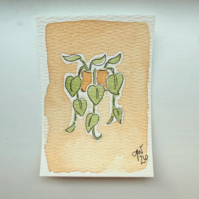 Happy Houseplants 1 | Pothos aceo art card